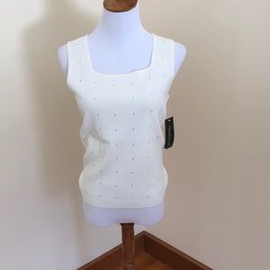 Off-white jeweled tank top. NWT.